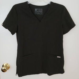 Figs Technical Black Scrub Top
